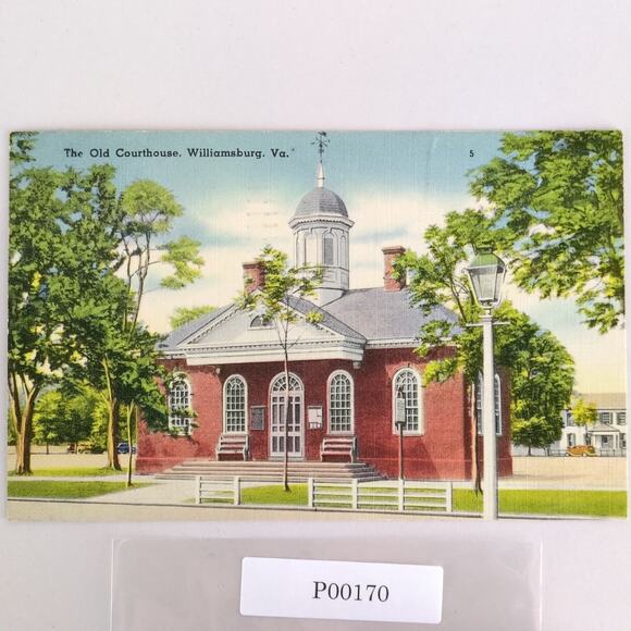 Vintage Williamsburg Virginia Linen Postcard The Old Courthouse 1947 Colonial - Picture 1 of 2
